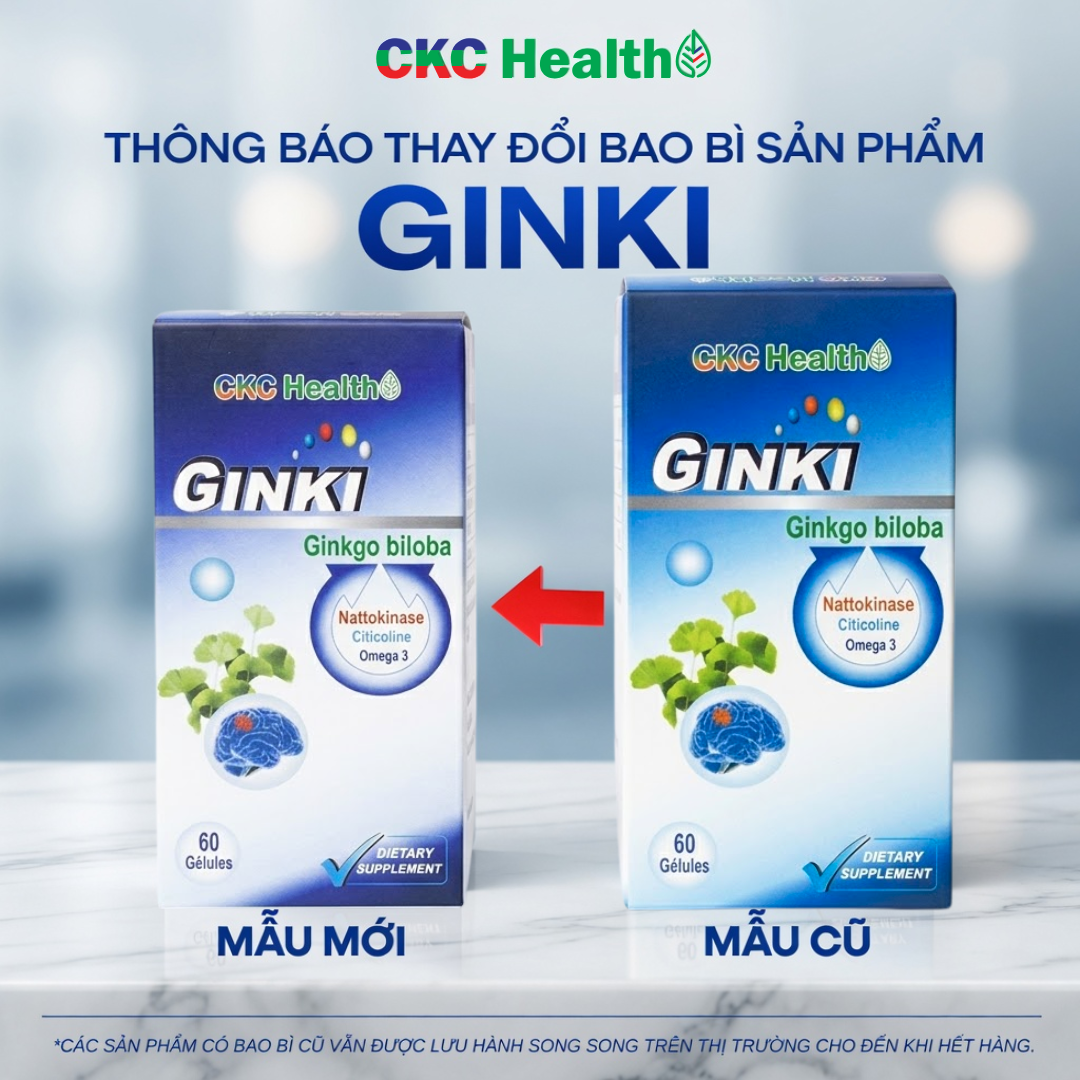 THÔNG BÁO THAY ĐỔI BAO BÌ GINKI – KHÔNG ĐỔI CHẤT LƯỢNG